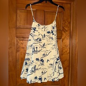 Urban Outfitters Cream and Blue Dress